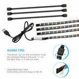 4x50CM USB 5V RGB LED Strip Background Light Remote Kit For TV Computer Lamp, LED lights, Zogies Deals