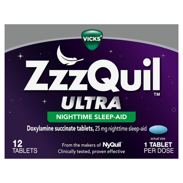 ZzzQuil Ultra Nighttime Sleep Aid Tablets, 12 CT, sleeping medicine, Zogies Deals
