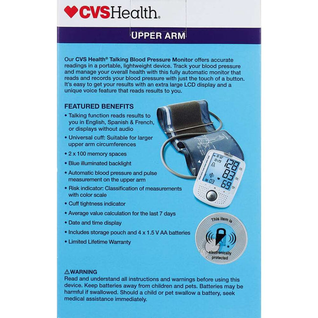 CVS Health Talking Upper Arm Blood Pressure Monitor - Zogies Deals