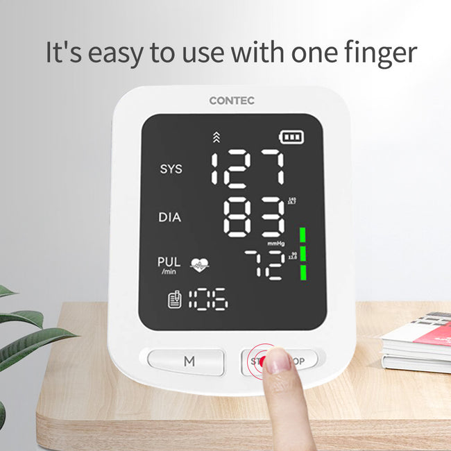 CONTEC08E LED Screen Electronic Sphygmomanometer Adult BP Cuff Monitor Blood Pressure NIBP Records, heart meter, Zogies Deals