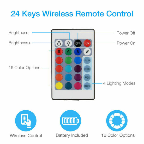 4x50CM USB 5V RGB LED Strip Background Light Remote Kit For TV Computer Lamp, LED lights, Zogies Deals