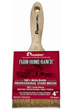 Farm Home Ranch 100% White Bristle Professional Stain Brush, 4