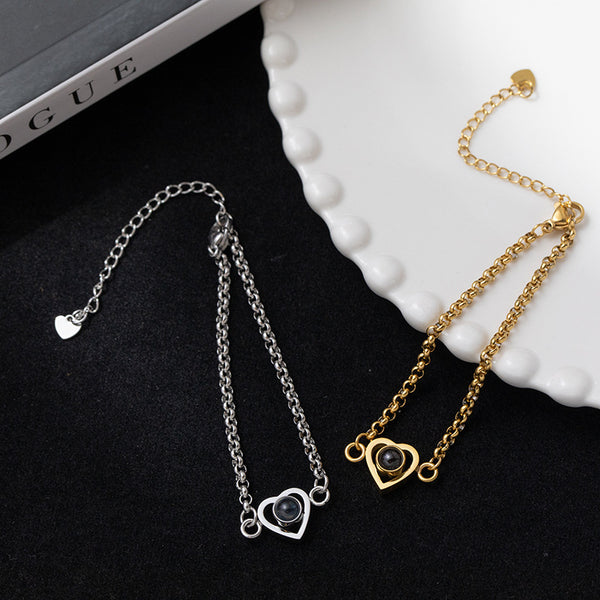 Fashionable and simple love projection bracelet