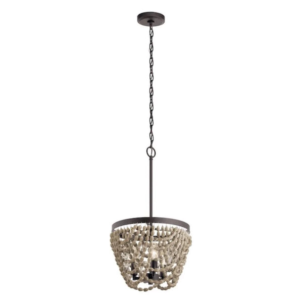 Kichler Coltyn 3-Light Anvil Iron Coastal Bowl Pendant Light