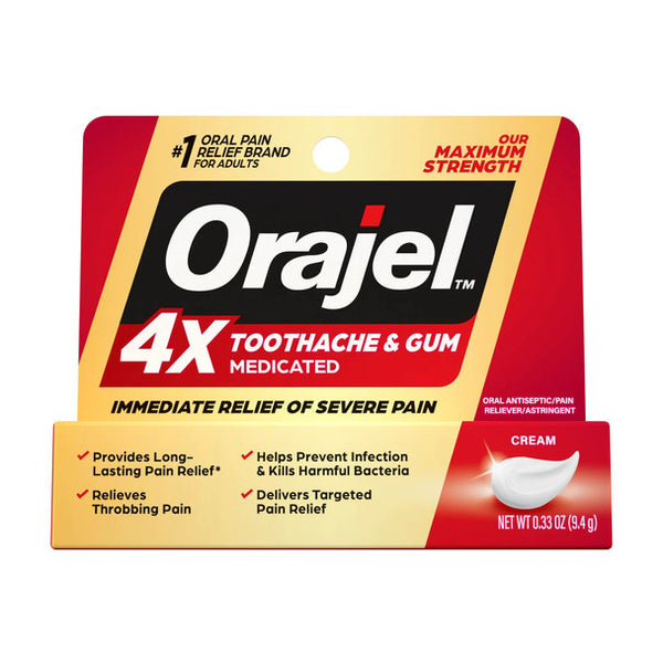 Oral Pain Relief Orajel 4X Oral Cream 1/EA