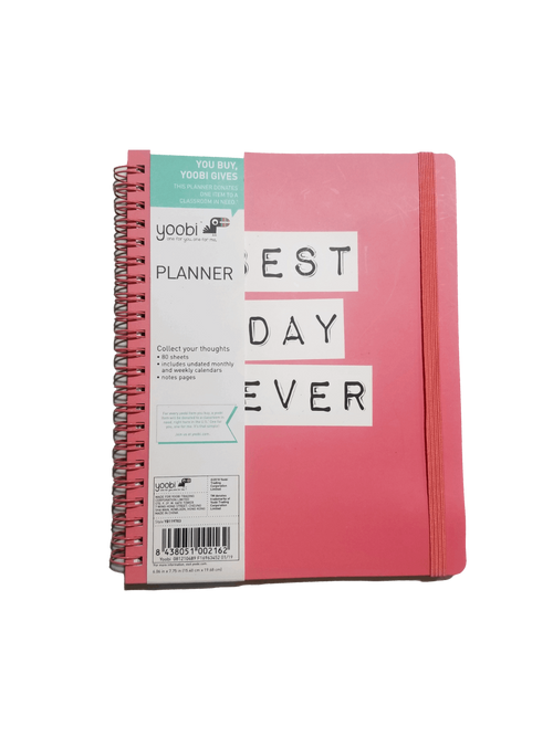 Yoobi Best Day Ever undated Weekly / Monthly planner - 6 1/4 in x 7 3/4 in - Zogies Deals